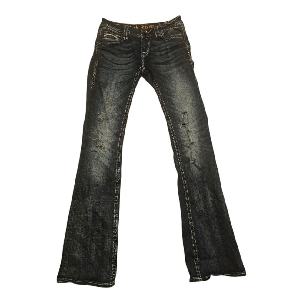 ROCK REVIVAL Essie Bootcut Jeans Sequin Bling - Size 28‎